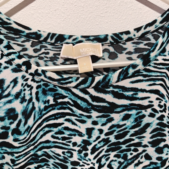 Michael Kors Cheetah Print Dress Small NWOT Cold Shoulder Short Sleeve Body Con - Picture 4 of 6